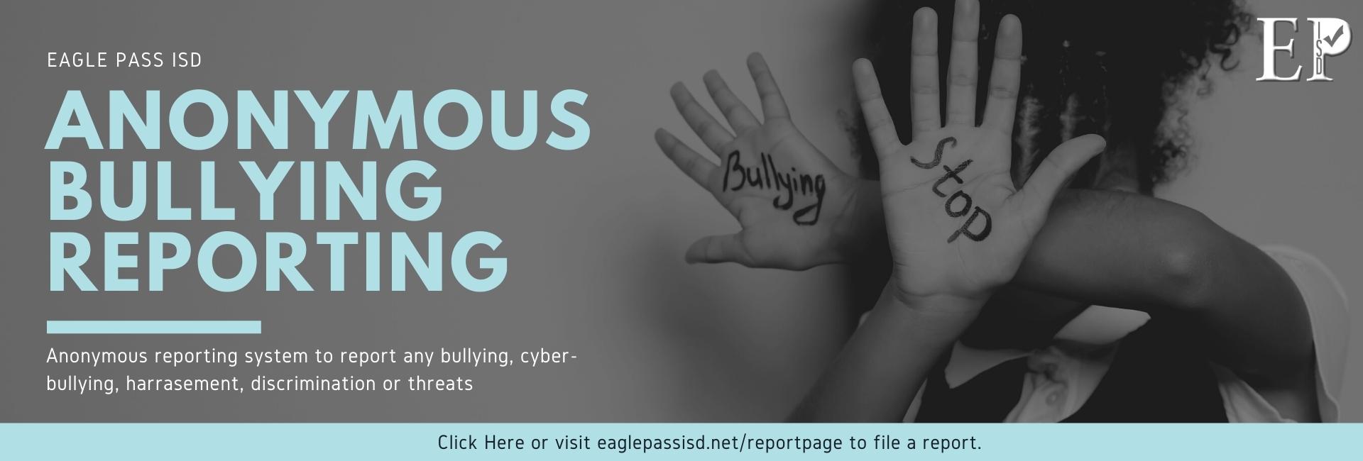 Anonymous bullying reporting banner