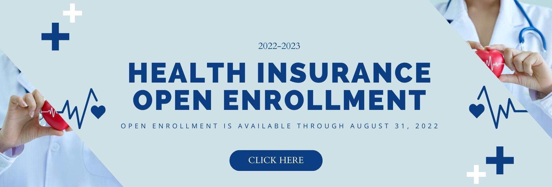 Health Insurance Open Enrollment Now Available banner